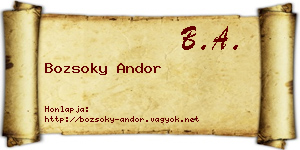 Bozsoky Andor névjegykártya