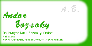 andor bozsoky business card